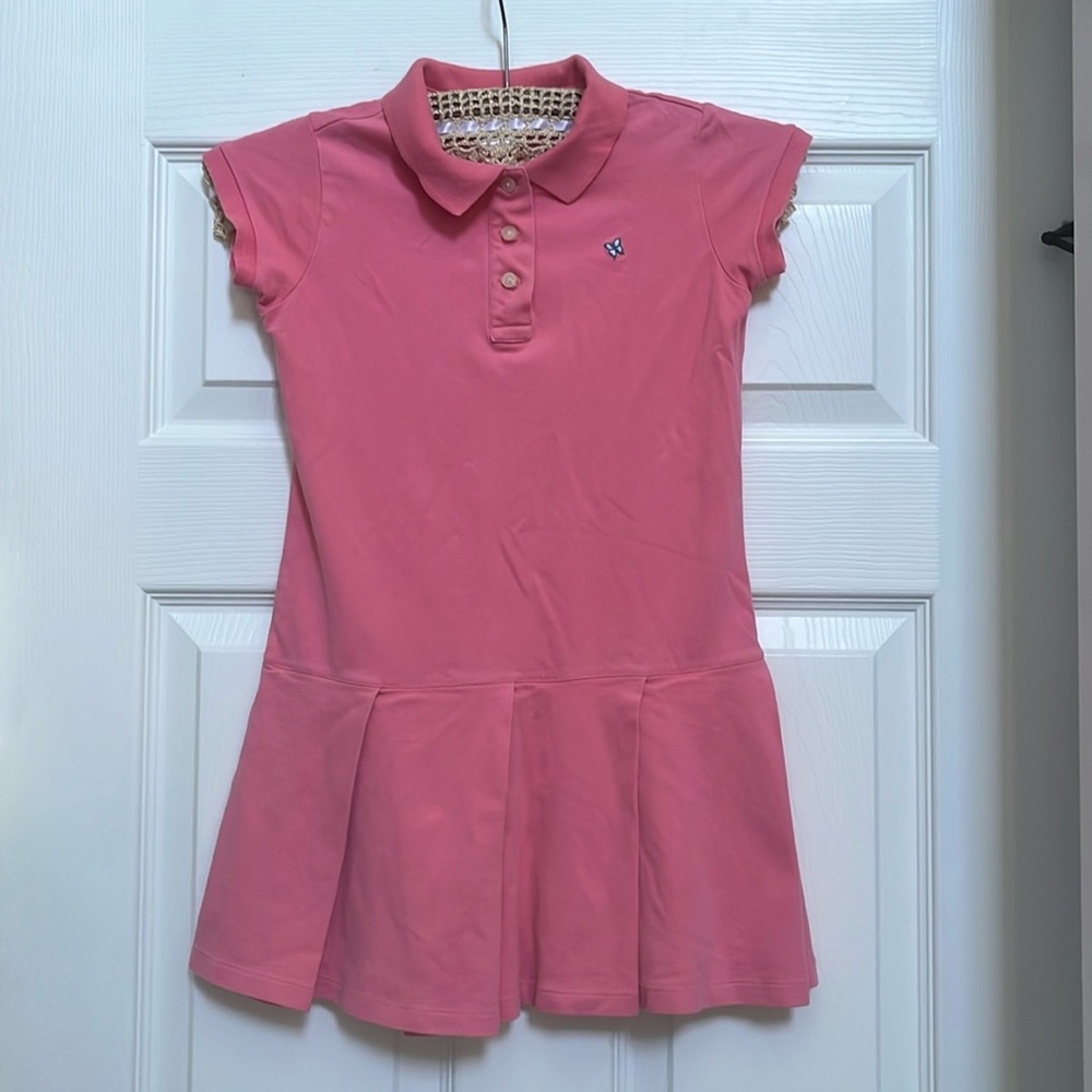 J Crew Crewcuts Girls Pink Tennis Style Dress Sz 6-7 Large